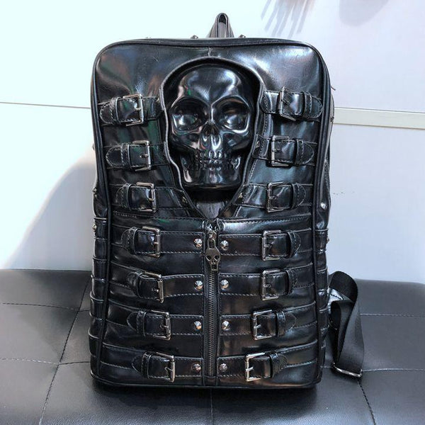 leather skull backpack