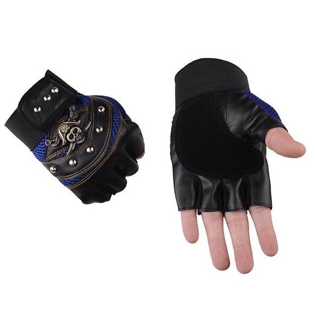 Skull Motorcyclist Leather Gloves