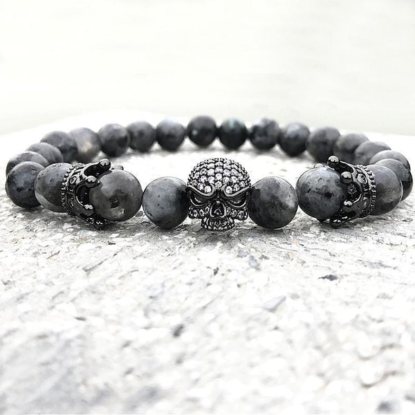 Natural Stone Skull Bracelet