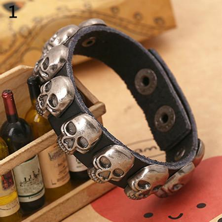 Leather Skull Bracelet