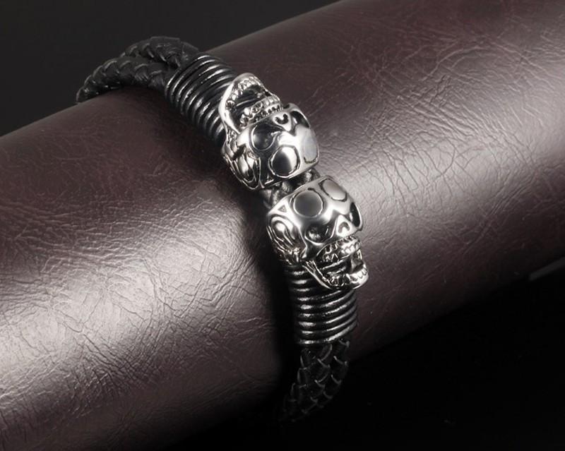 Braided Skull Bracelet