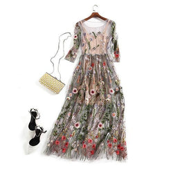 Embroidered Party Dress