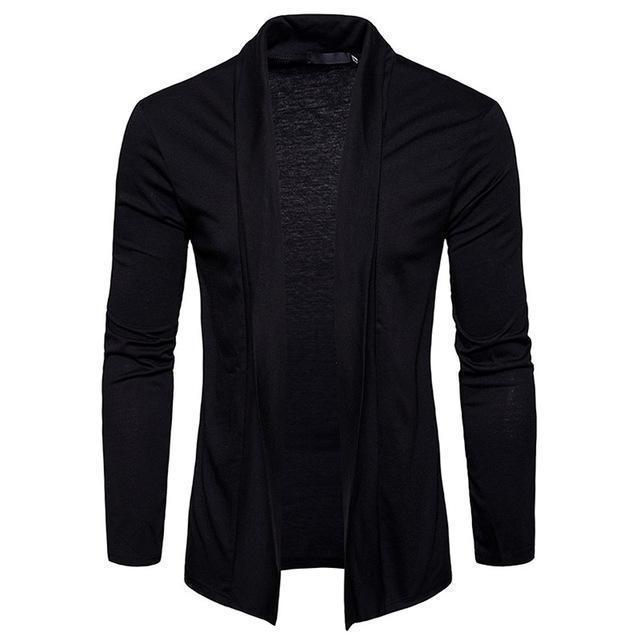 Beotyshow Men's No Button Knitted Cardigan Knee Length Solid Color Long  Sleeve Open Front Sweater Long Cardigan with Pockets : Amazon.in: Clothing  & Accessories